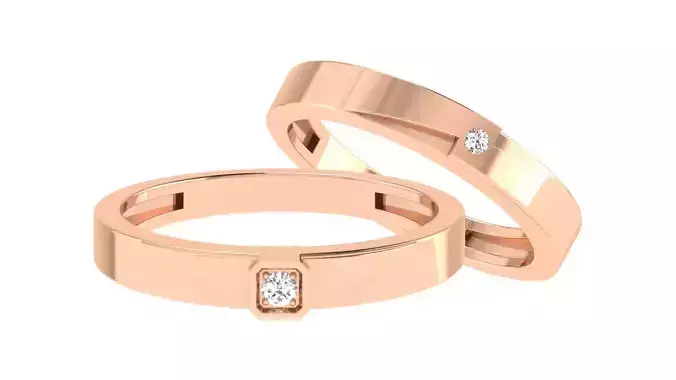 Couple Wedding Band Ring 3dm stl obj mtl gltf glb 