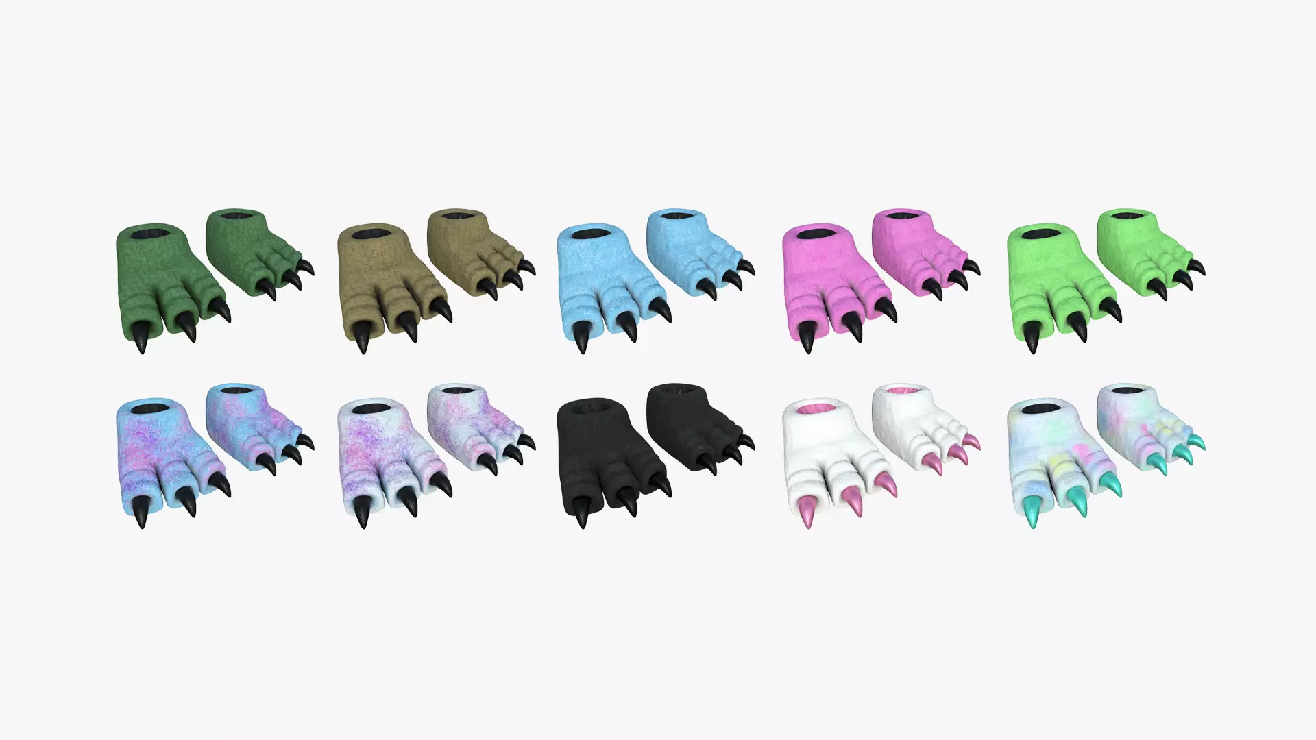 10 Slippers G Dino Paw Collection - Costume Character Design _0