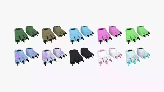 10 Slippers G Dino Paw Collection - Costume Character Design 
