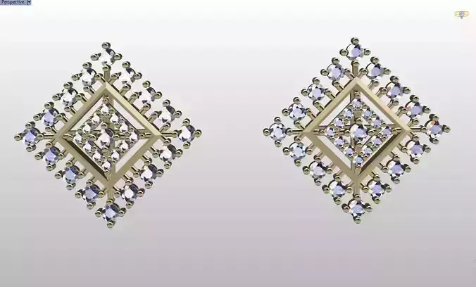 Rhombus stud earrings