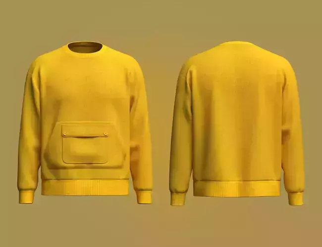 Mens sweatshirt with pocket 3d Modal