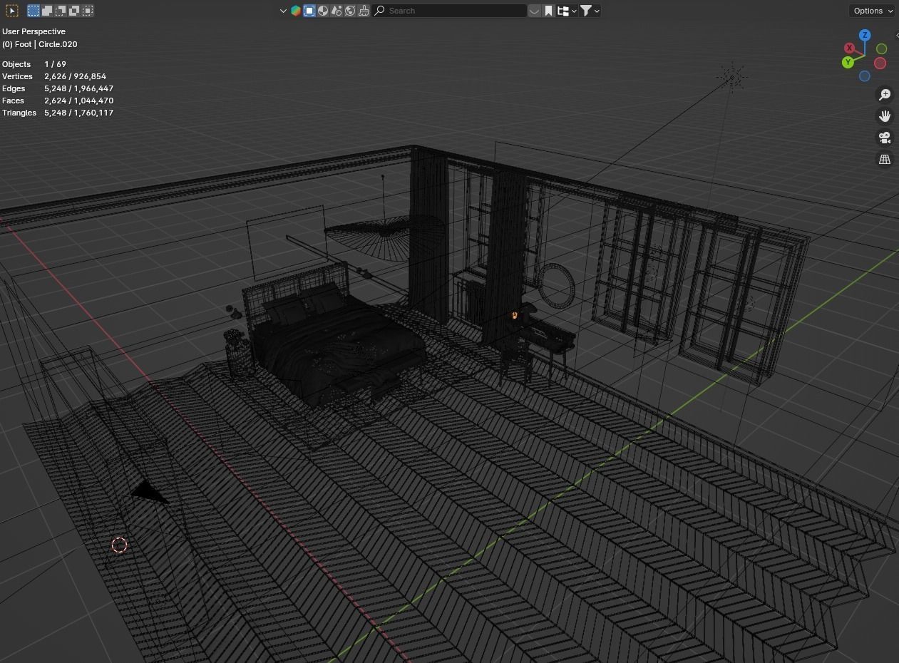 Interior Bedroom 3D model_2