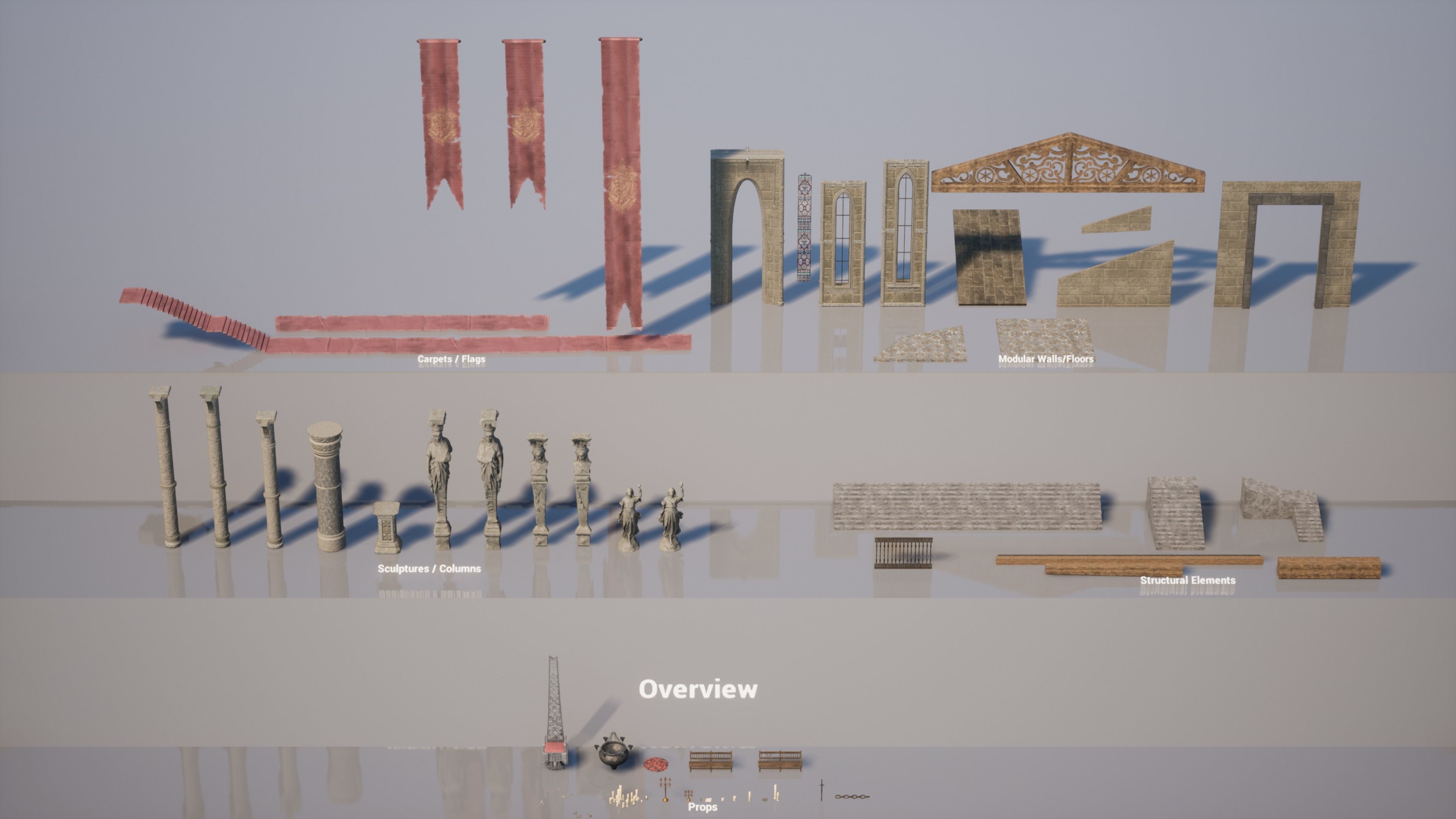 Throne Room Environment Low-poly 3D model_23