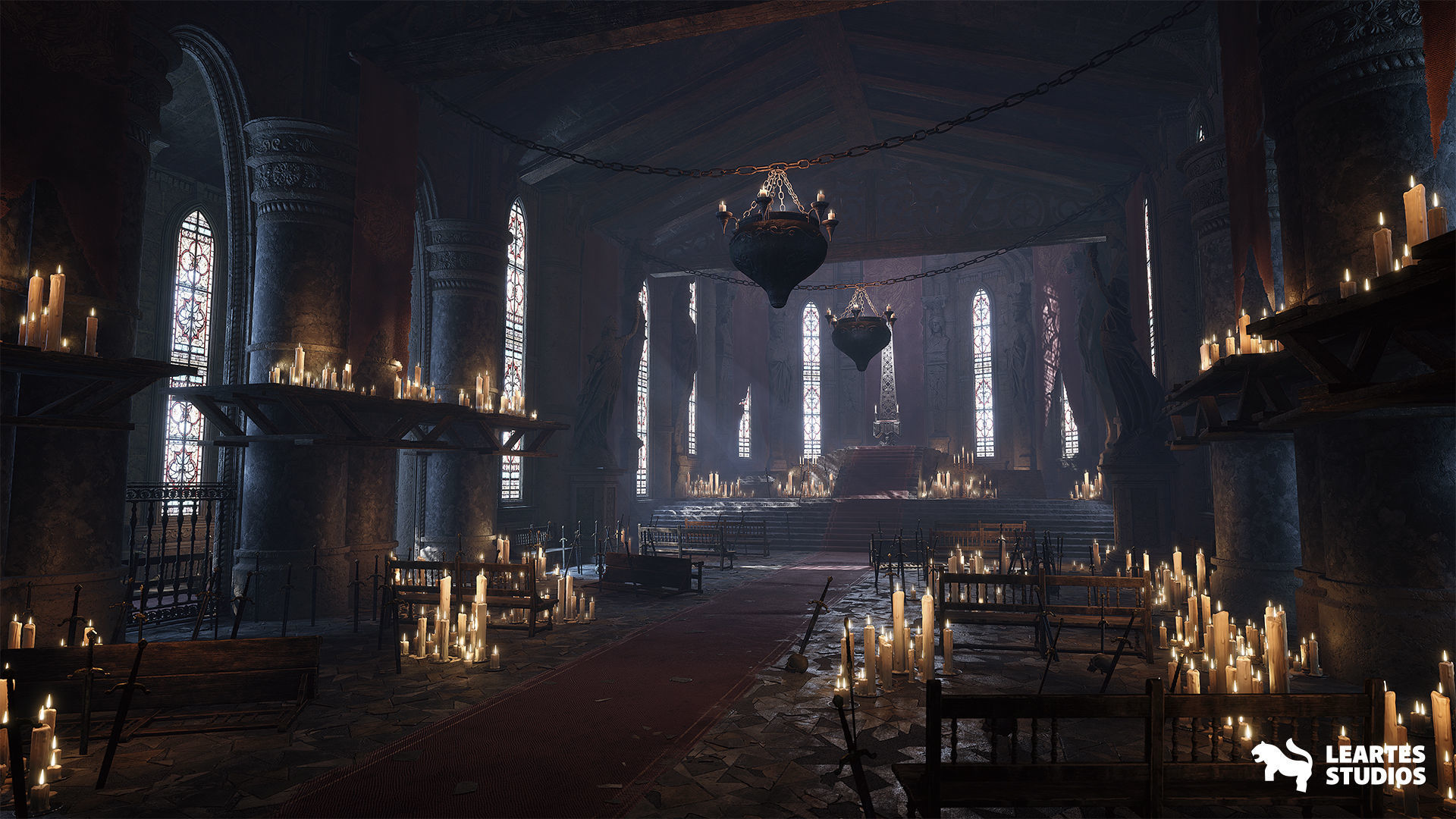 Throne Room Environment Low-poly 3D model_2