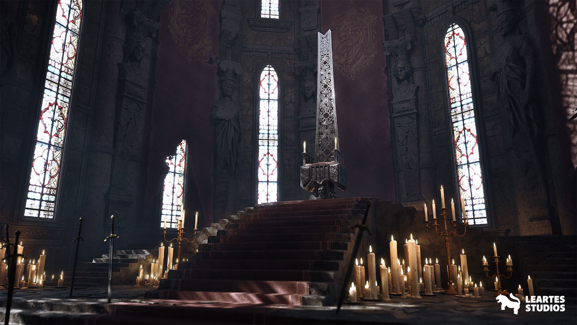 Throne Room Environment Low-poly 3D model_10