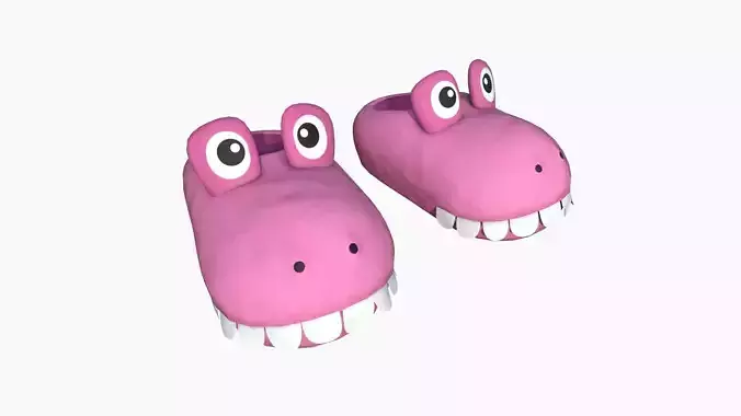 Slippers H03 Pink Crocodile - Costume Character Design Low-poly 3D model