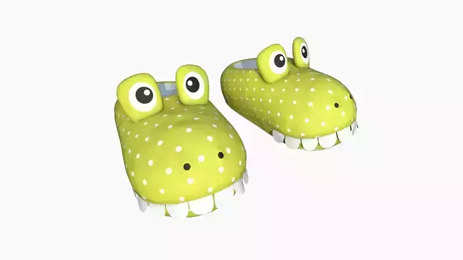 Slippers H06 Yellow Crocodile - Costume Character Design Low-poly 3D model