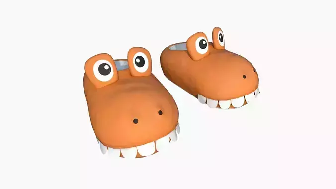 Slippers H07 Orange Crocodile - Costume Character Design Low-poly 3D model