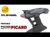 Picard Phaser - Star Trek - STL CAD bundle - Commercial Use 3D print model_1