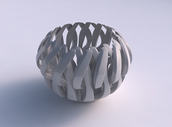 Bowl with twisted sharp muscle structure long neck