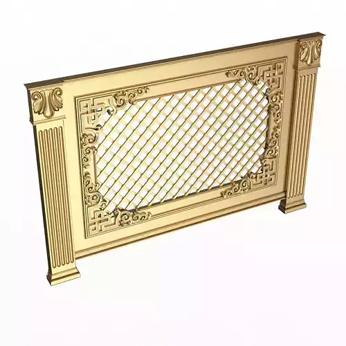 Radiator Cover Decorative Screening Grille Panel 02 Low-poly 3D model