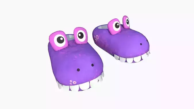 Slippers H09 Pink Purple Crocodile - Costume Character Design Low-poly 3D model