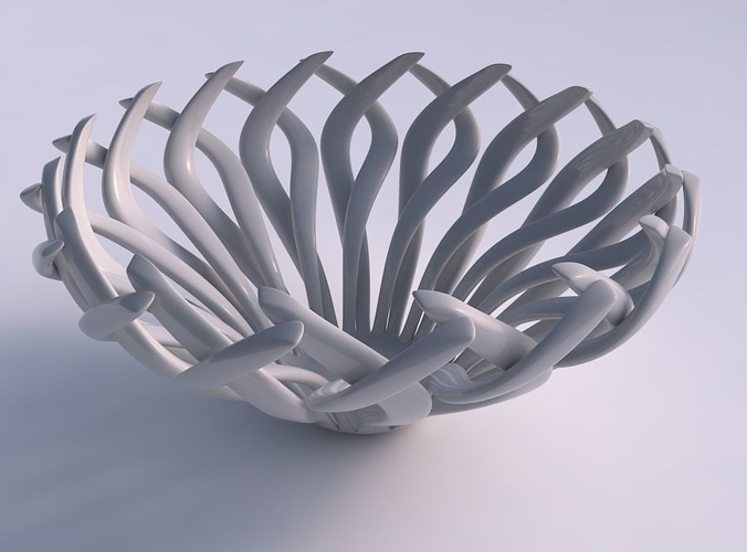Bowl with twisted muscle structure squeezed