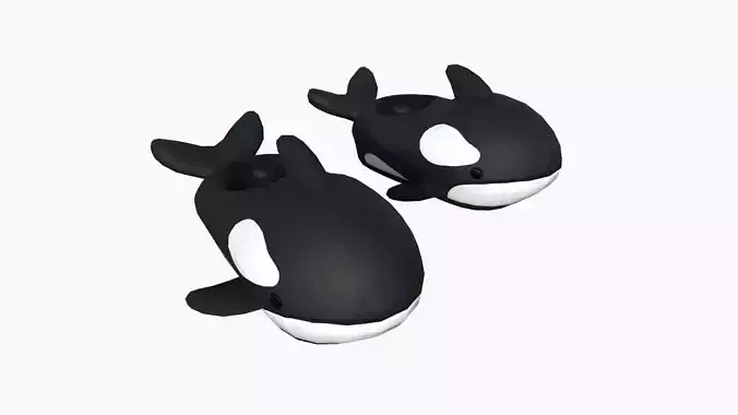 Slippers I01 Killer Whale - Costume Character Design Low-poly 3D model