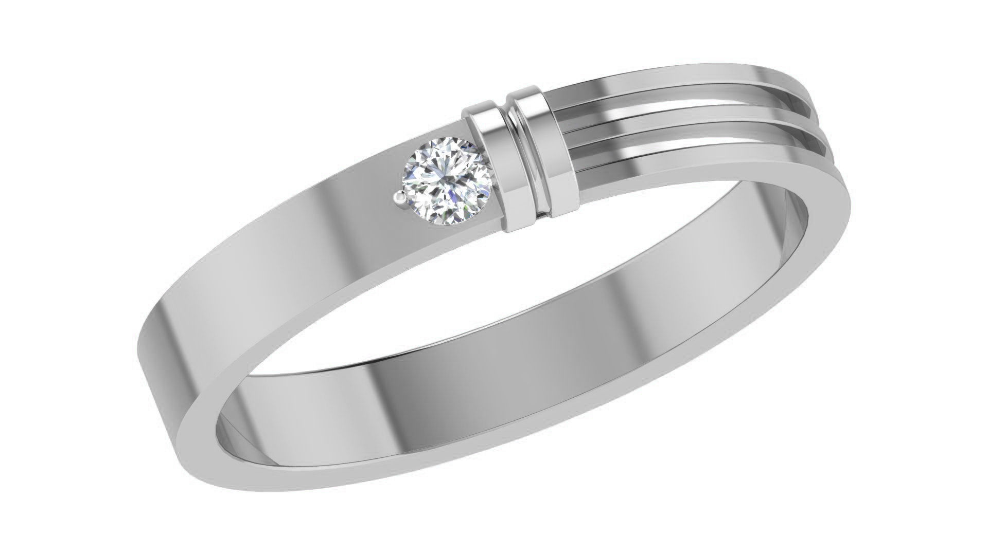 Couple Wedding Band Ring 3dm stl obj mtl gltf glb 3D print model_8