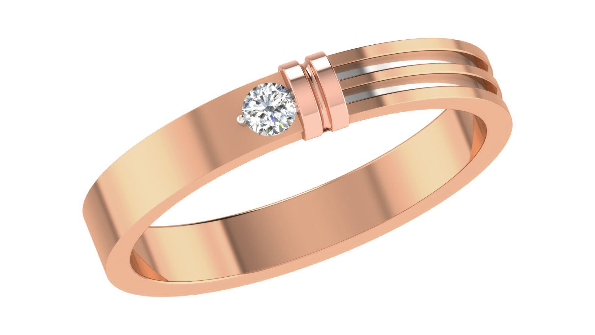 Couple Wedding Band Ring 3dm stl obj mtl gltf glb 3D print model_6