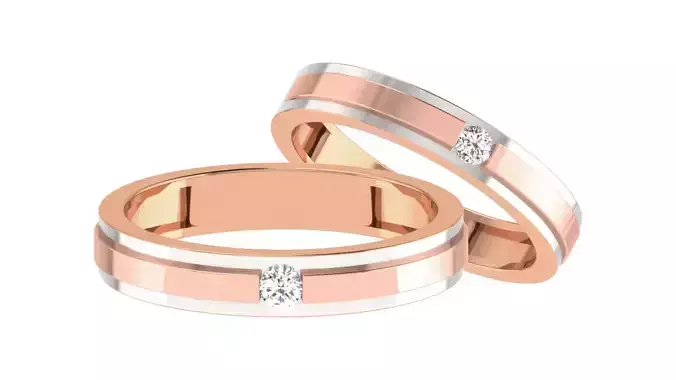 Couple Wedding Band Ring 3dm stl obj mtl gltf glb 