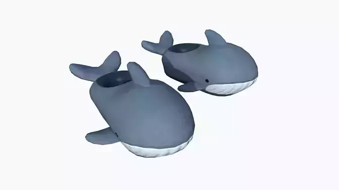 Slippers I02 Blue Whale - Costume Character Design Low-poly 3D model