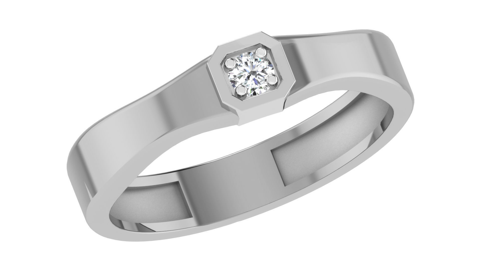 Couple Wedding Band Ring 3dm stl obj mtl gltf glb 3D print model_5