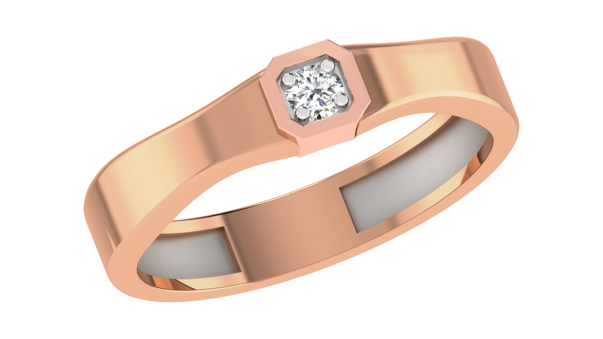 Couple Wedding Band Ring 3dm stl obj mtl gltf glb 3D print model_8