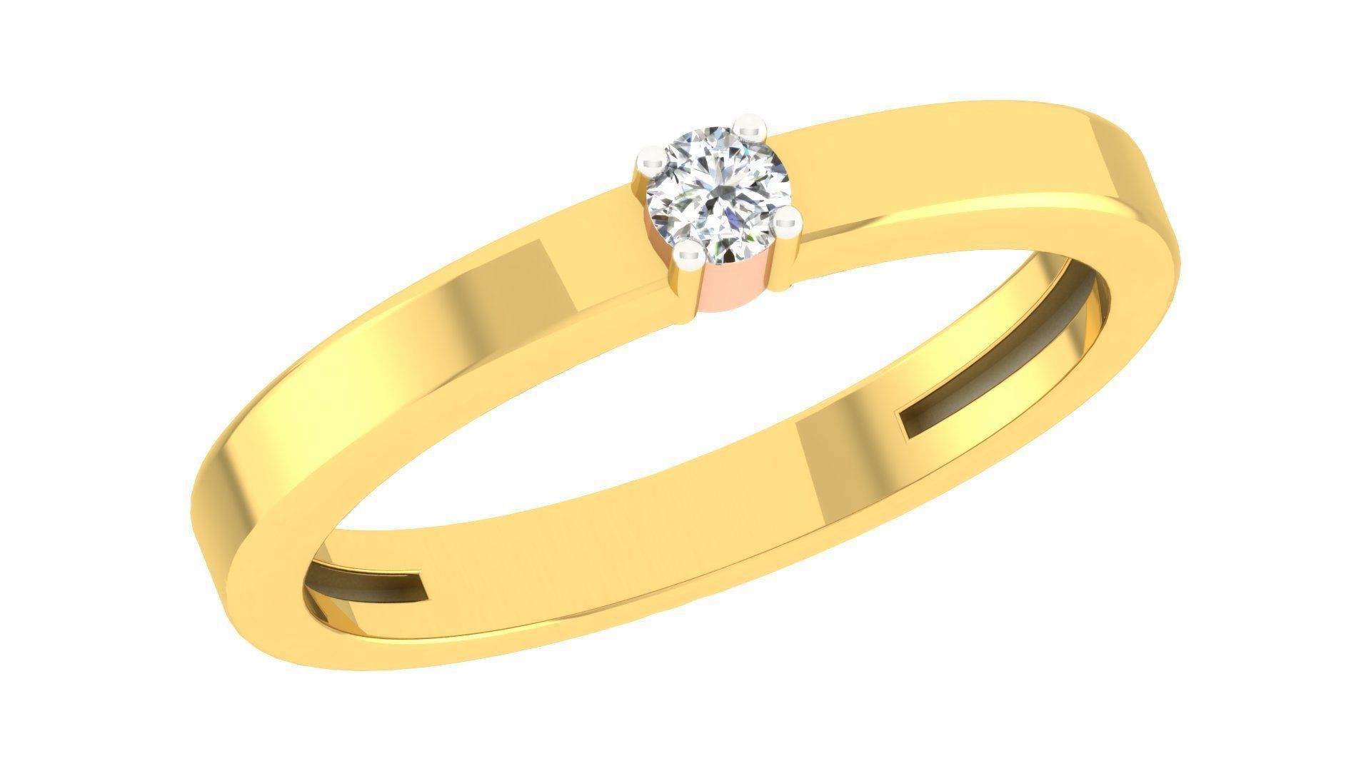 Couple Wedding Band Ring 3dm stl obj mtl gltf glb 3D print model_3