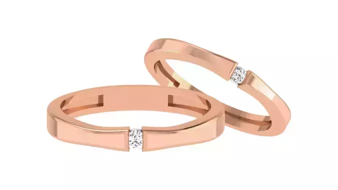 Couple Wedding Band Ring 3dm stl obj mtl gltf glb 