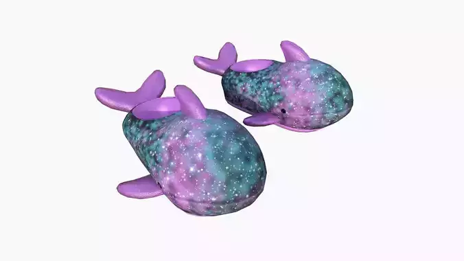Slippers I06 Galaxy Whale - Costume Character Design Low-poly 3D model