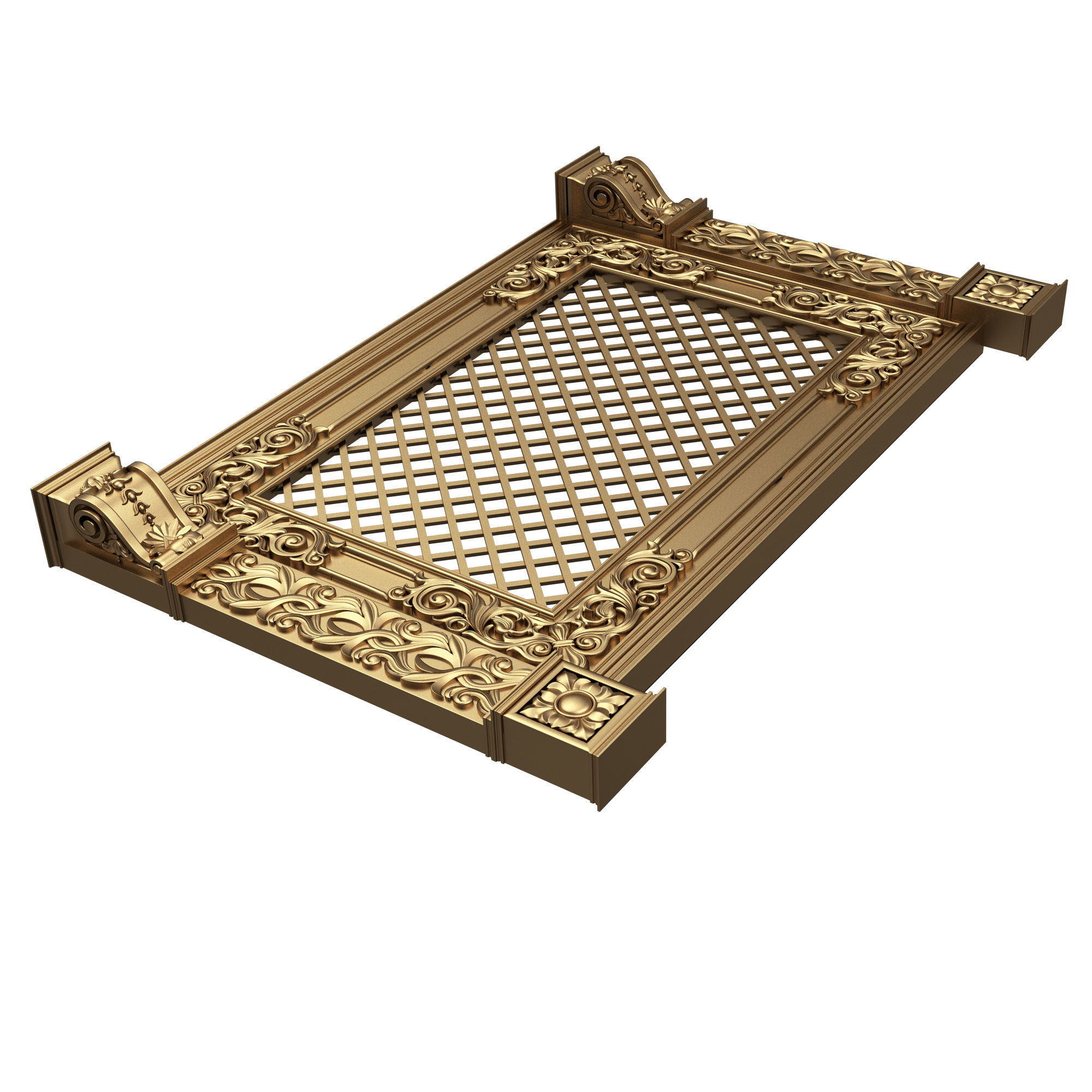 Radiator Cover Decorative Screening Grille Panel 04 Low-poly 3D model_5