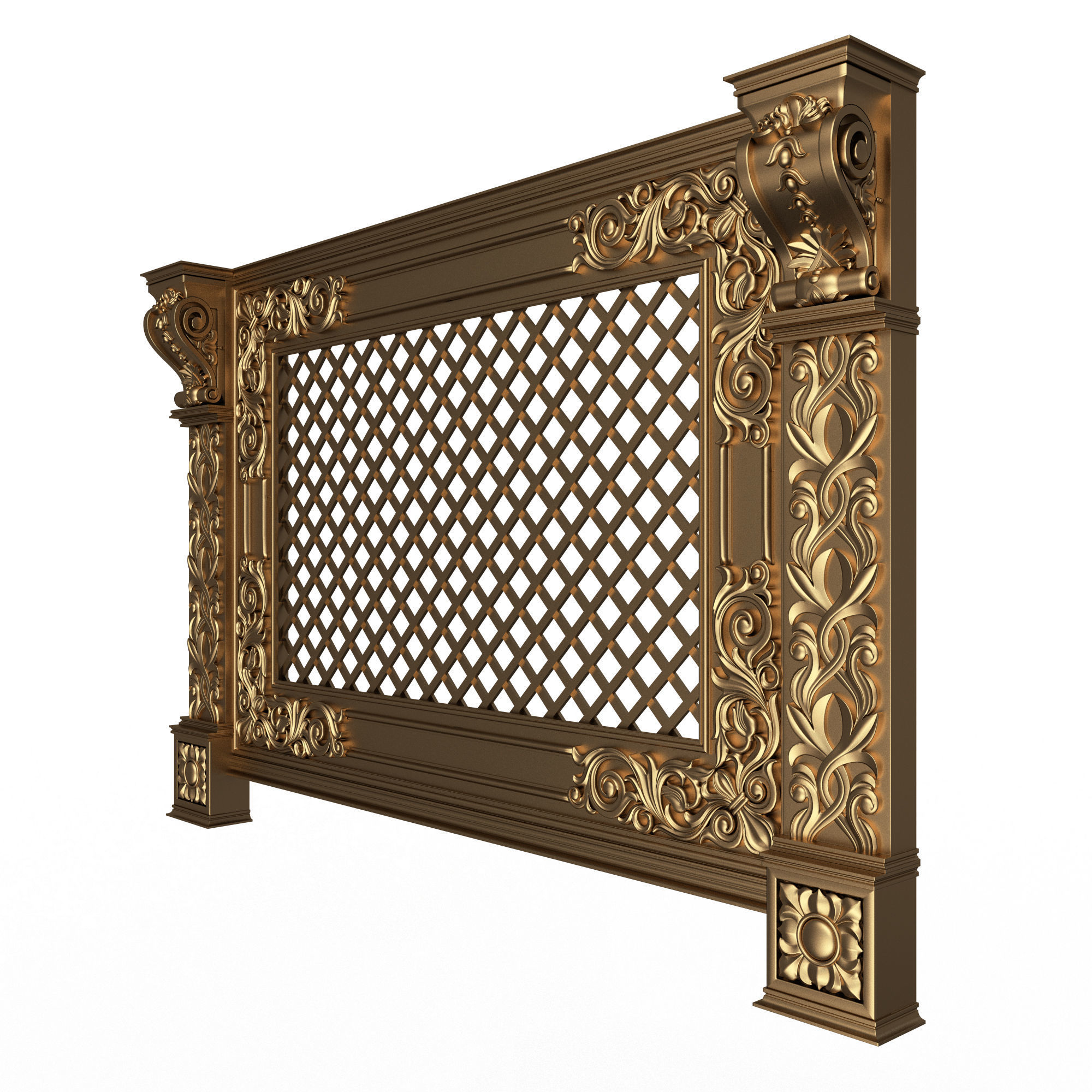 Radiator Cover Decorative Screening Grille Panel 04 Low-poly 3D model_2