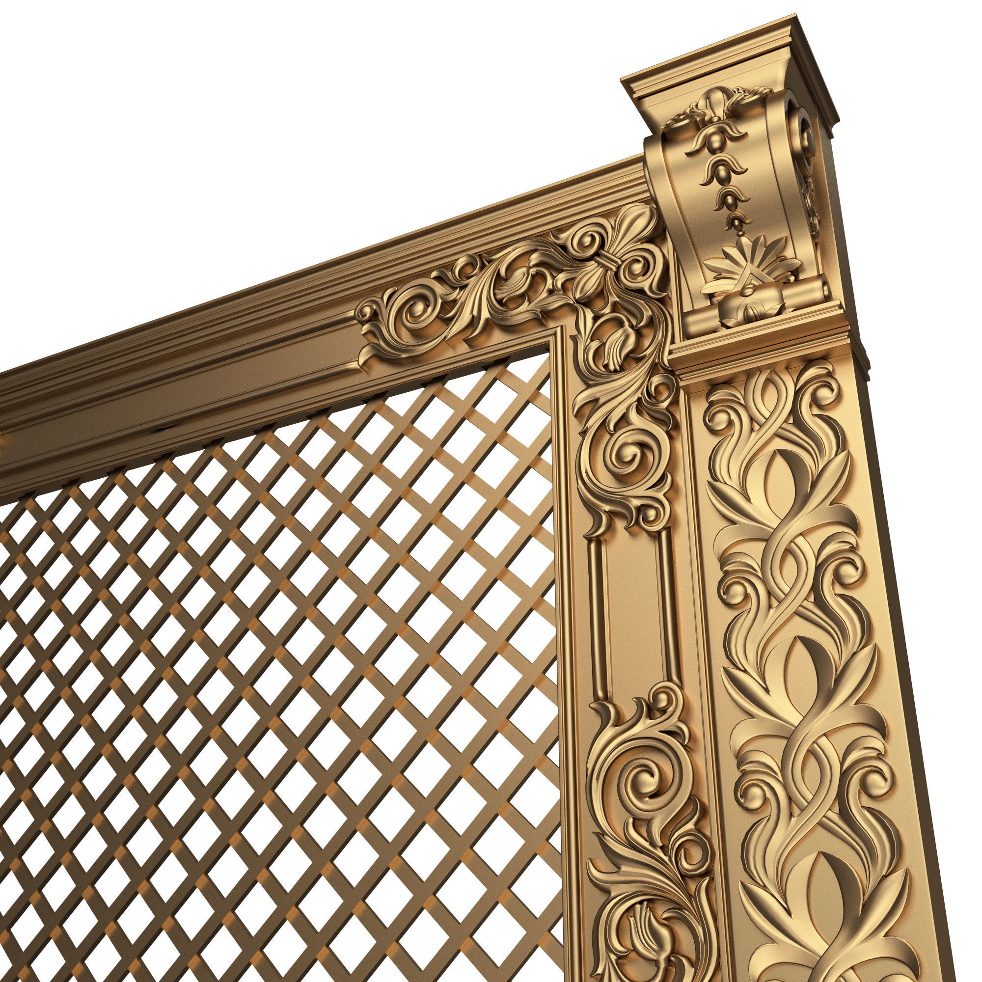 Radiator Cover Decorative Screening Grille Panel 04 Low-poly 3D model_4