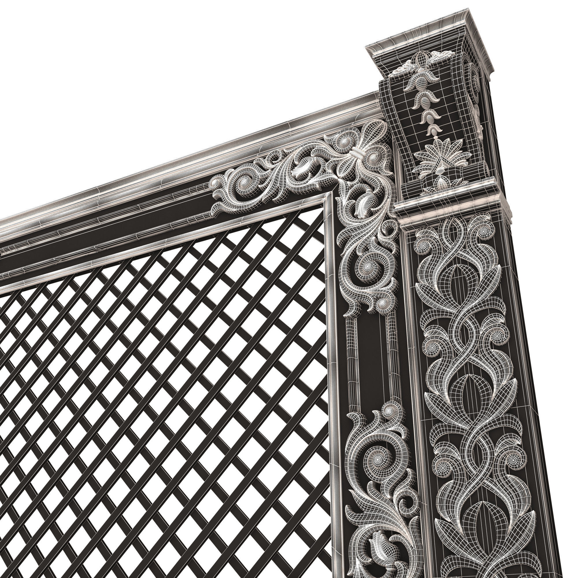 Radiator Cover Decorative Screening Grille Panel 04 Low-poly 3D model_10