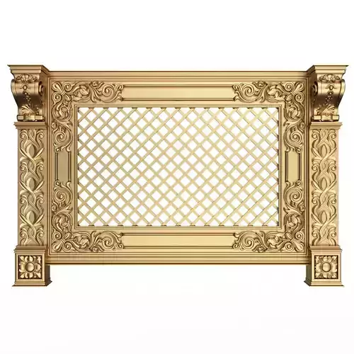 Radiator Cover Decorative Screening Grille Panel 04 Low-poly 3D model