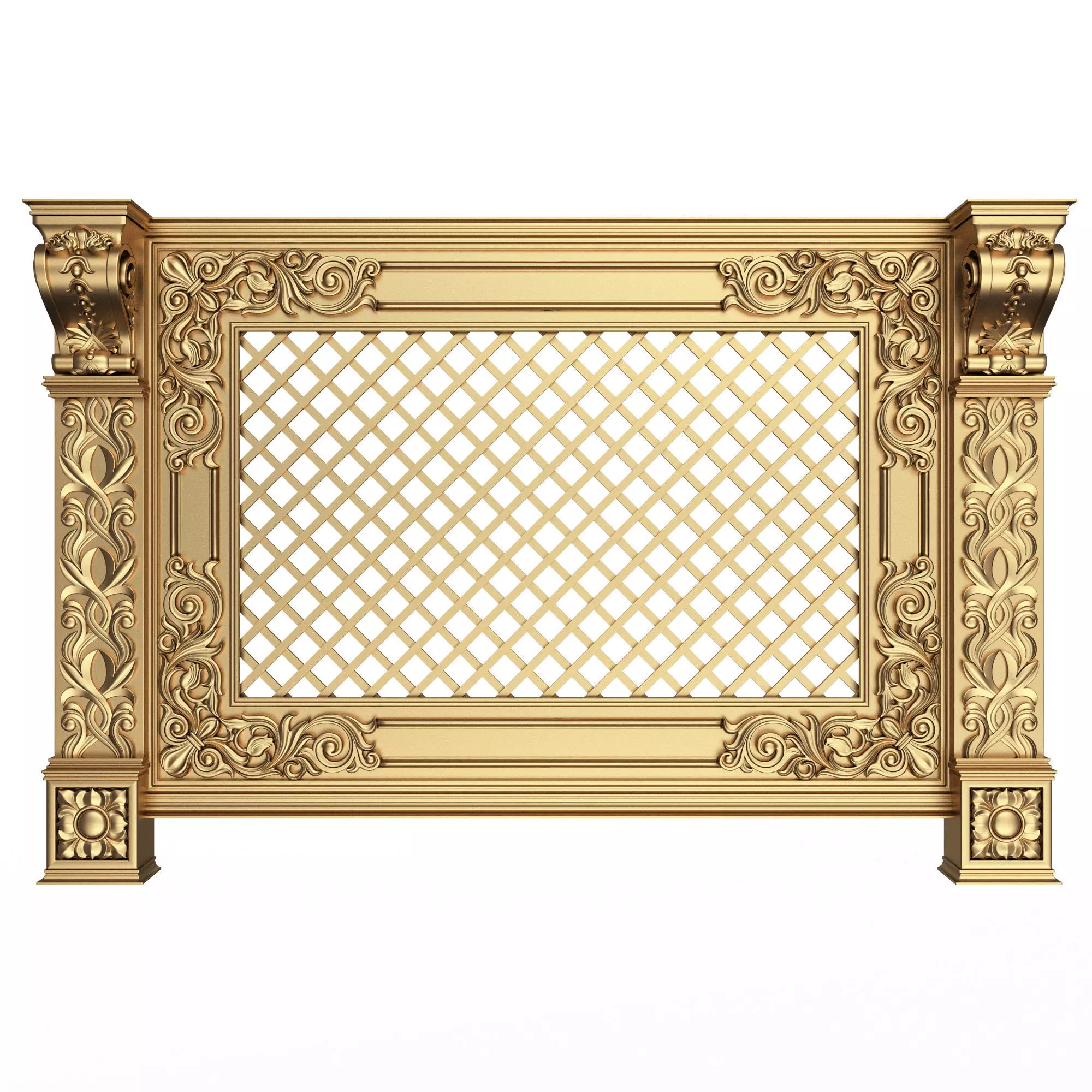 Radiator Cover Decorative Screening Grille Panel 04 Low-poly 3D model_0