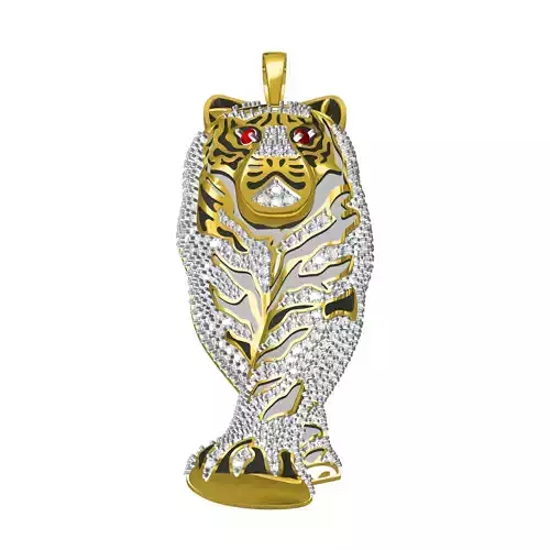 Unique Tiger Diamond Pendant