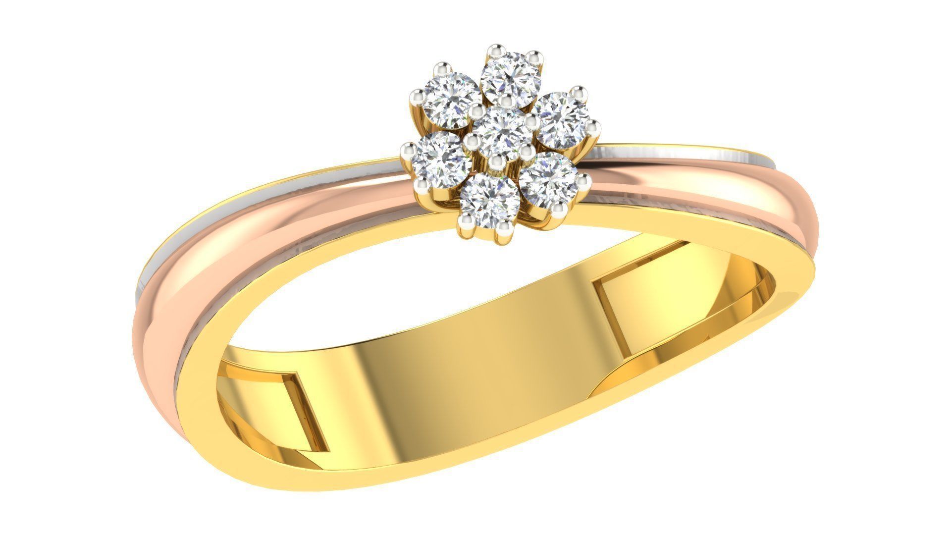 Couple Wedding Band Ring 3dm stl obj mtl gltf glb  3D print model_9