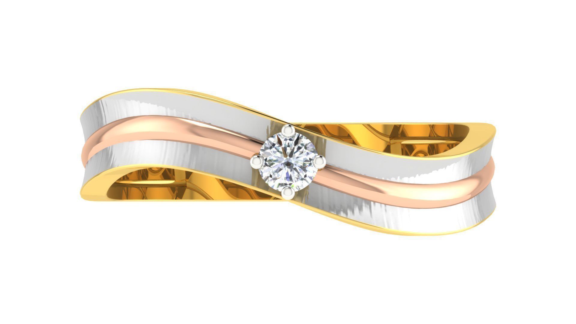 Couple Wedding Band Ring 3dm stl obj mtl gltf glb  3D print model_22