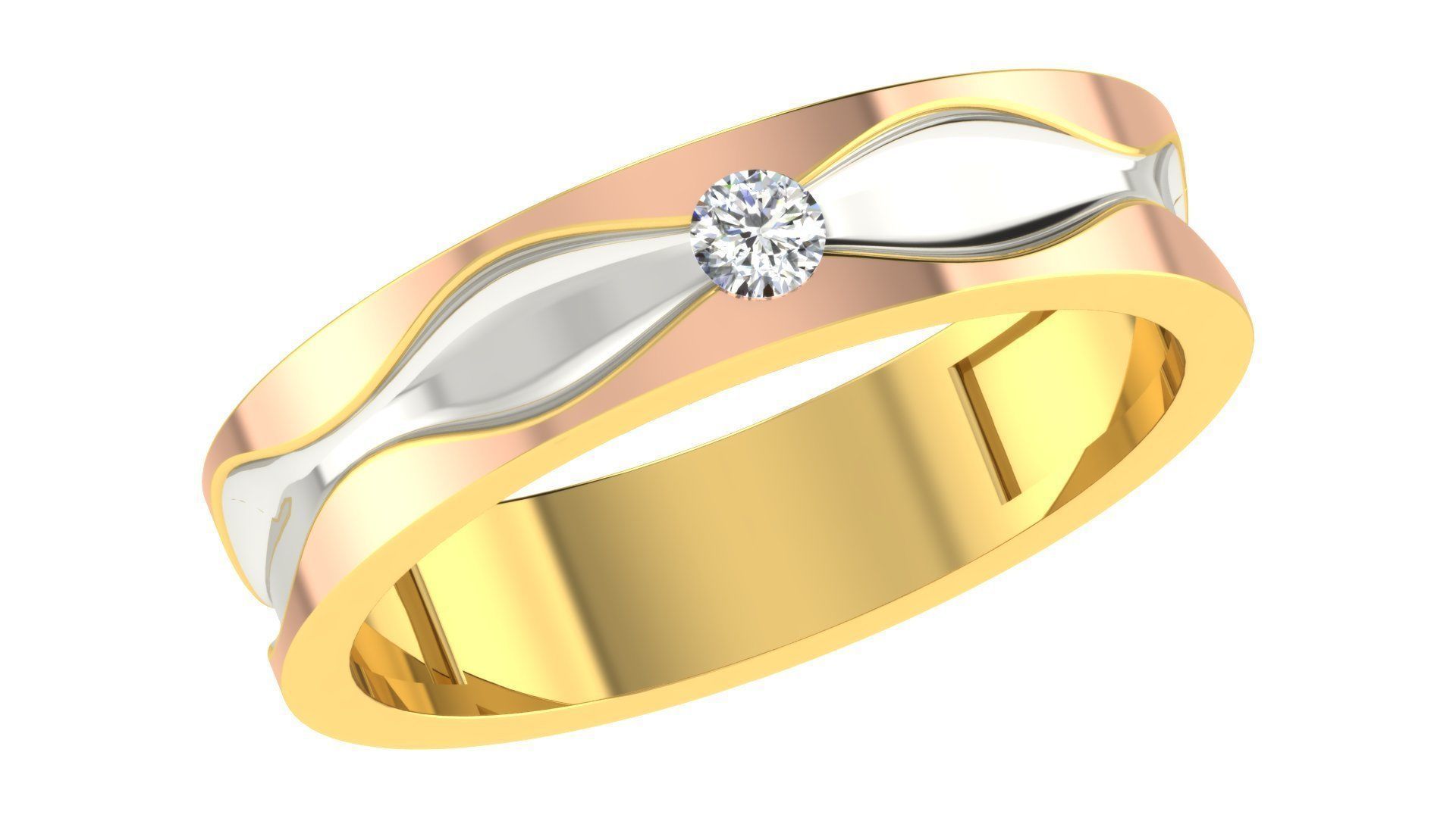 Couple Wedding Band Ring 3dm stl obj mtl gltf glb  3D print model_7