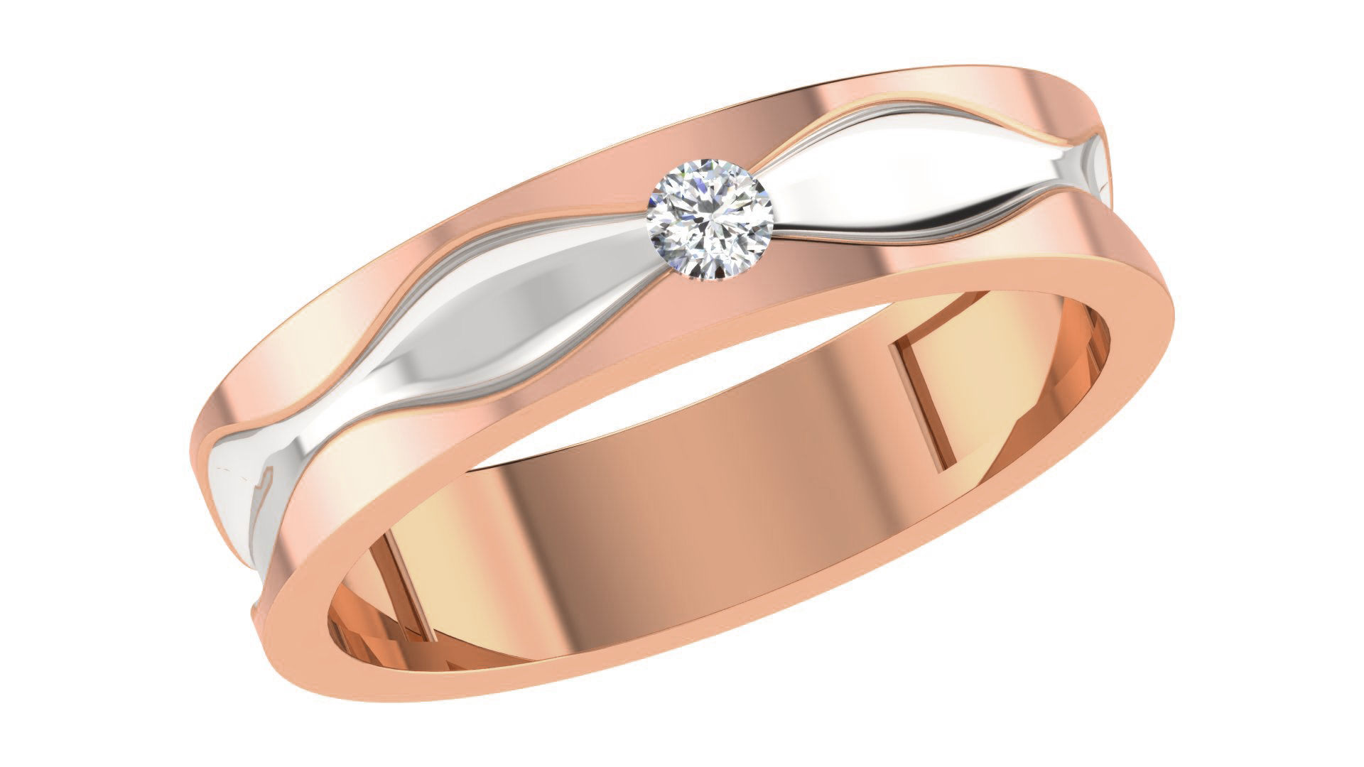 Couple Wedding Band Ring 3dm stl obj mtl gltf glb  3D print model_4