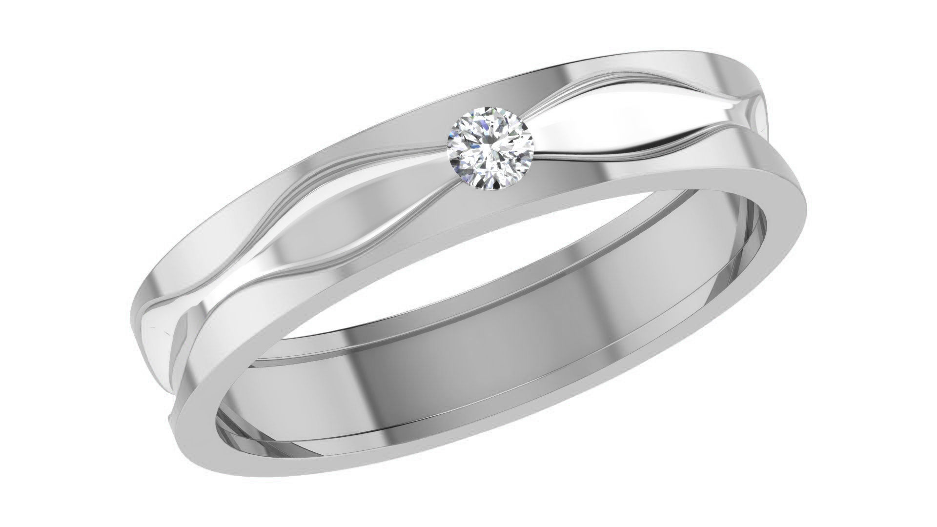 Couple Wedding Band Ring 3dm stl obj mtl gltf glb  3D print model_6