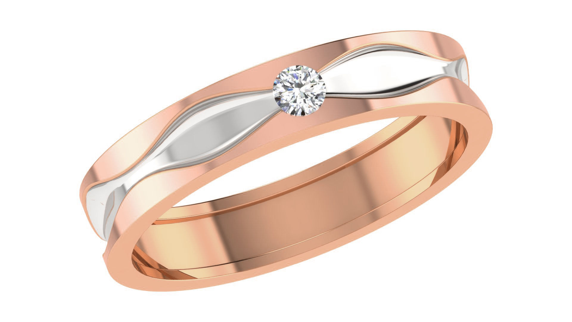 Couple Wedding Band Ring 3dm stl obj mtl gltf glb  3D print model_8