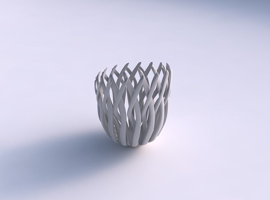 Bowl with twisted muscle structure long top 3D print model_0