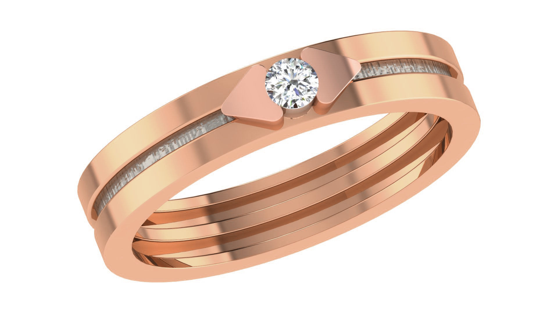 Couple Wedding Band Ring 3dm stl obj mtl gltf glb 3D print model_6