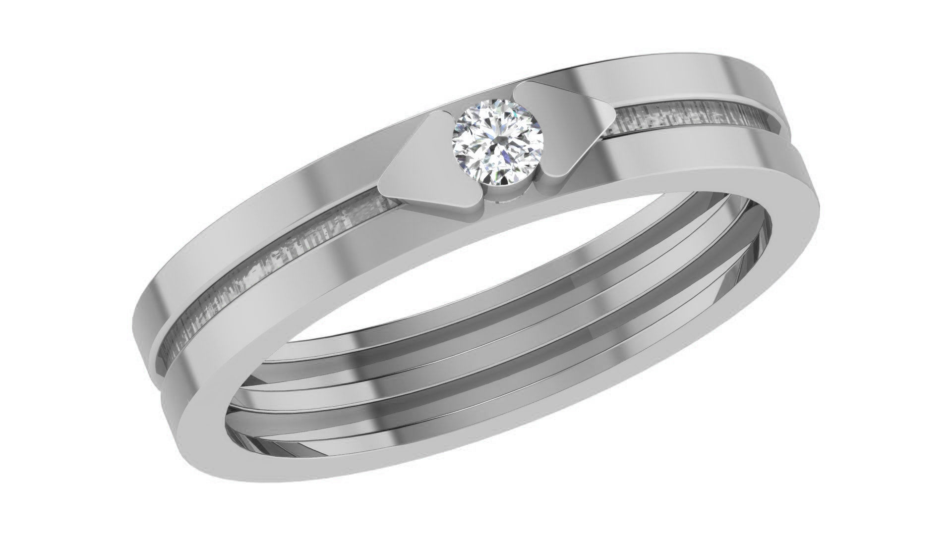 Couple Wedding Band Ring 3dm stl obj mtl gltf glb 3D print model_8