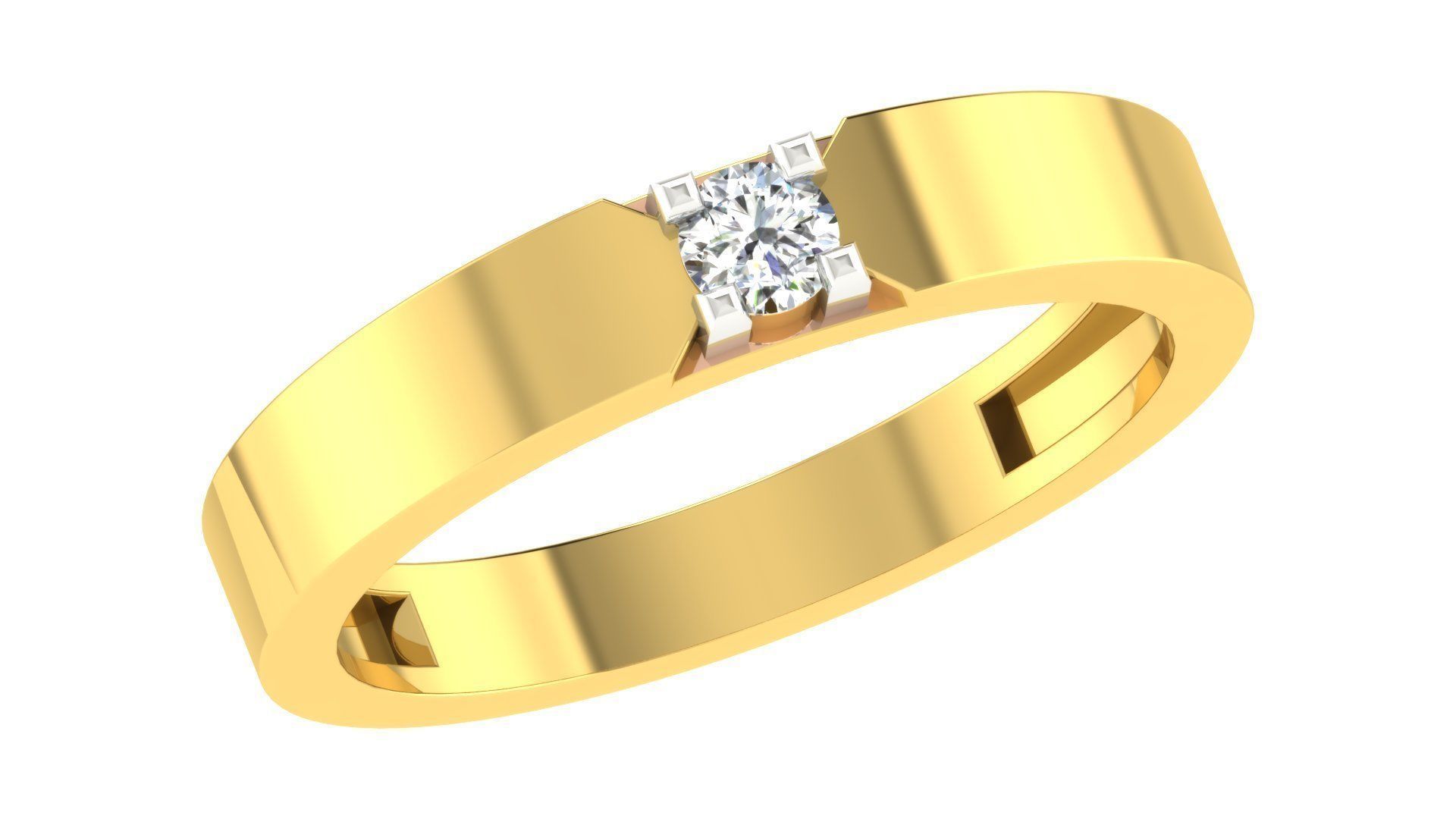 Couple Wedding Band Ring 3dm stl obj mtl gltf glb 3D print model_3