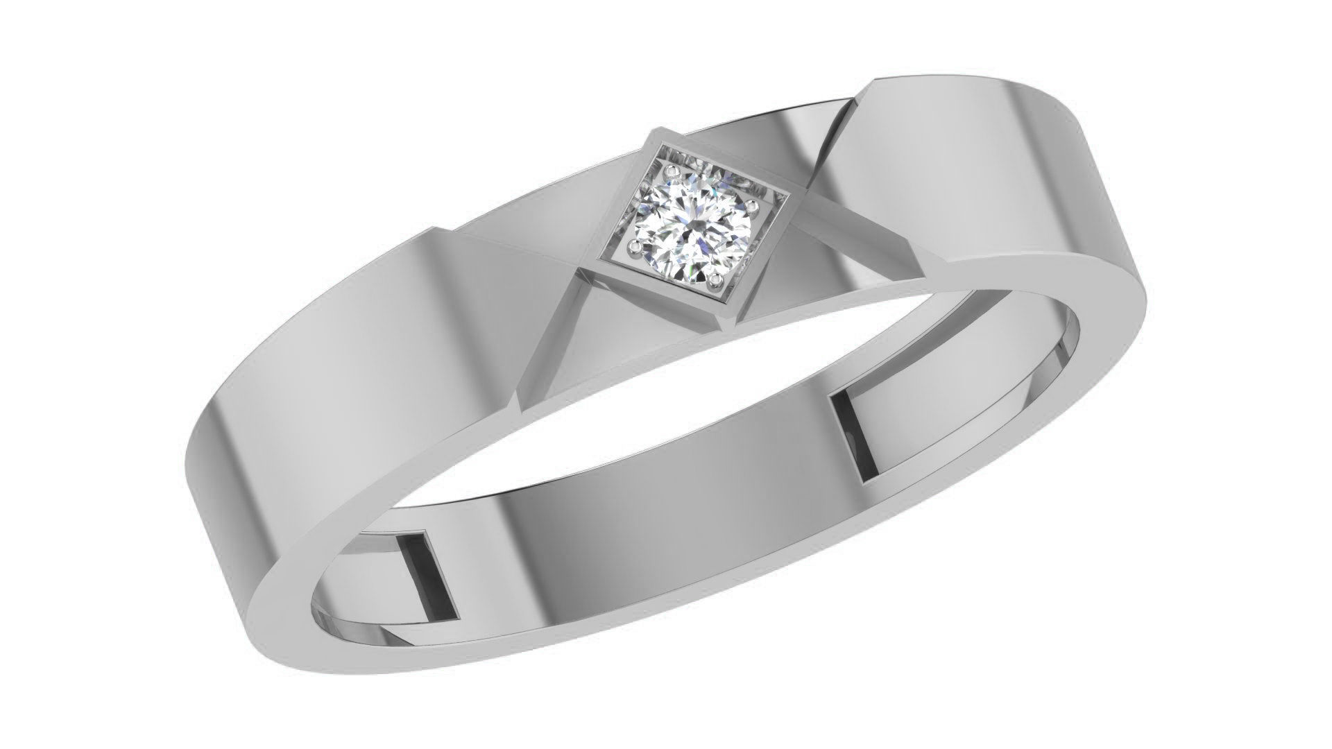 Couple Wedding Band Ring 3dm stl obj mtl gltf glb 3D print model_5