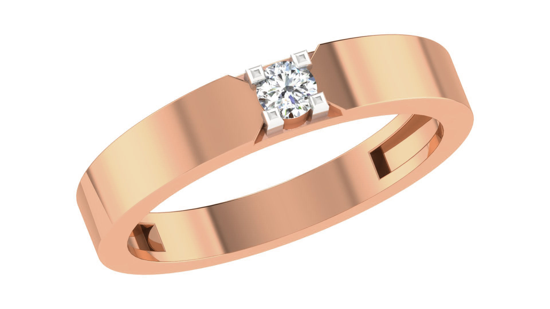 Couple Wedding Band Ring 3dm stl obj mtl gltf glb 3D print model_8