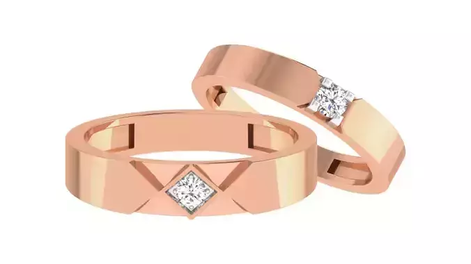 Couple Wedding Band Ring 3dm stl obj mtl gltf glb 