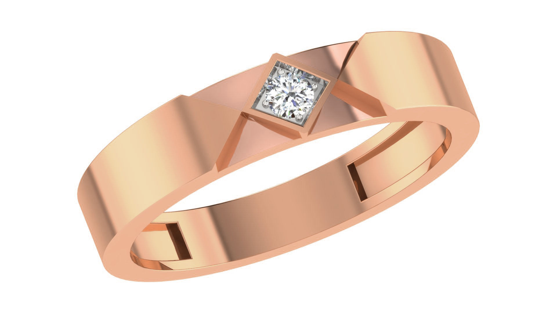 Couple Wedding Band Ring 3dm stl obj mtl gltf glb 3D print model_7