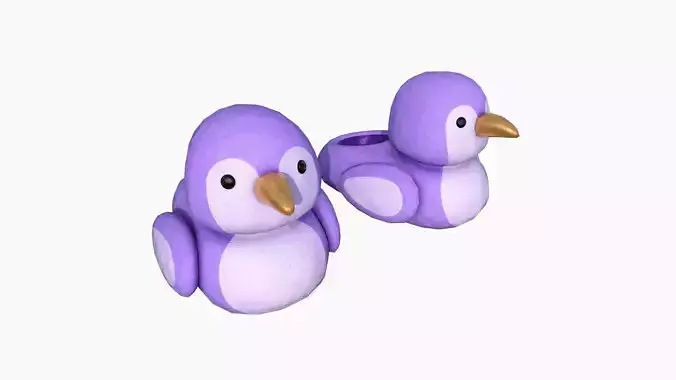 Slippers J06 Purple Bird - Costume Character Design
