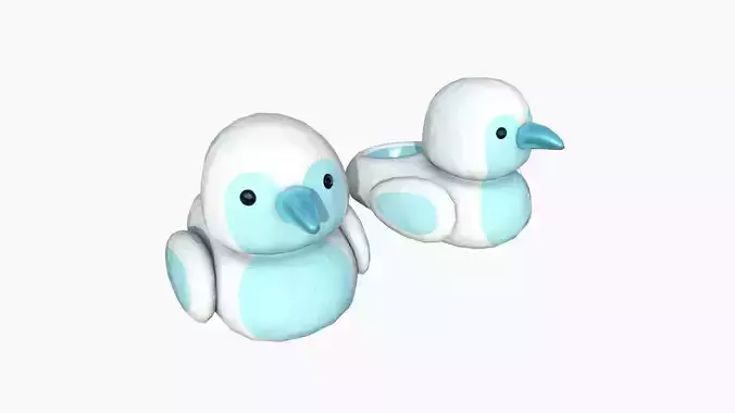 Slippers J07 White Blue Bird - Costume Character Design